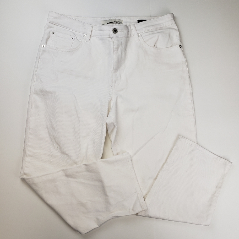 Ella Moss High Waist Straight White Jeans Size 12